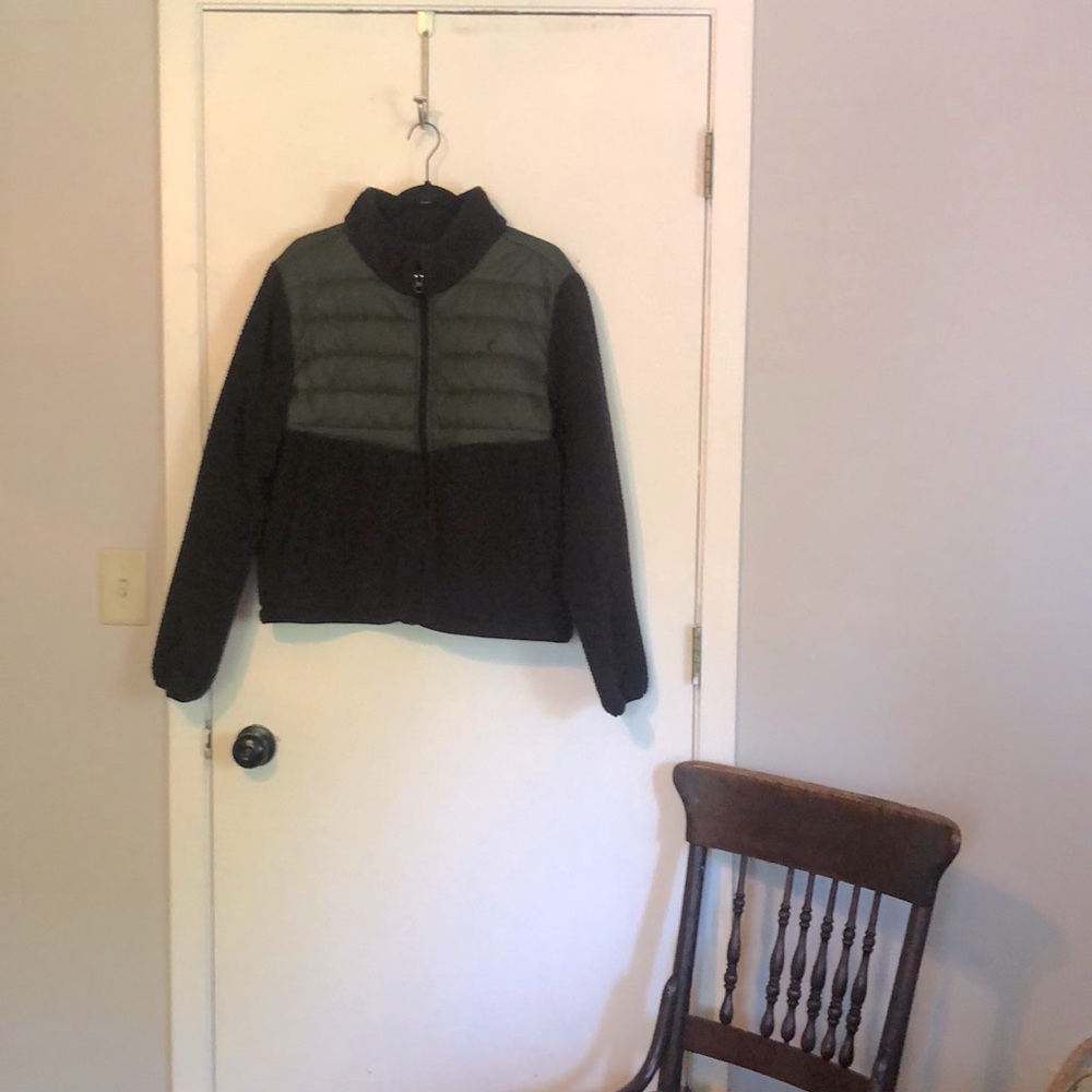 Zyia Dark Green Sherpa Zip Up Jacket